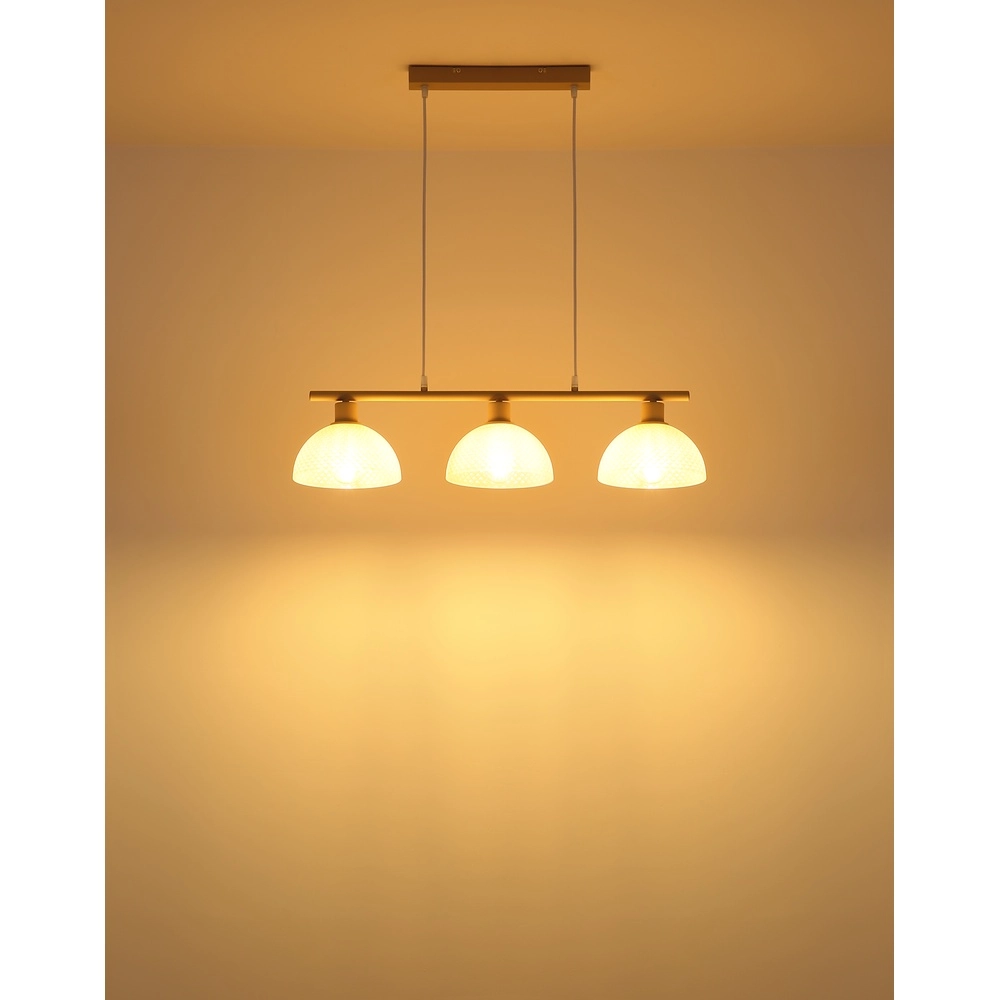 Lampe pendante à 3 lampes Selma brun sable Globo 9007371592104
