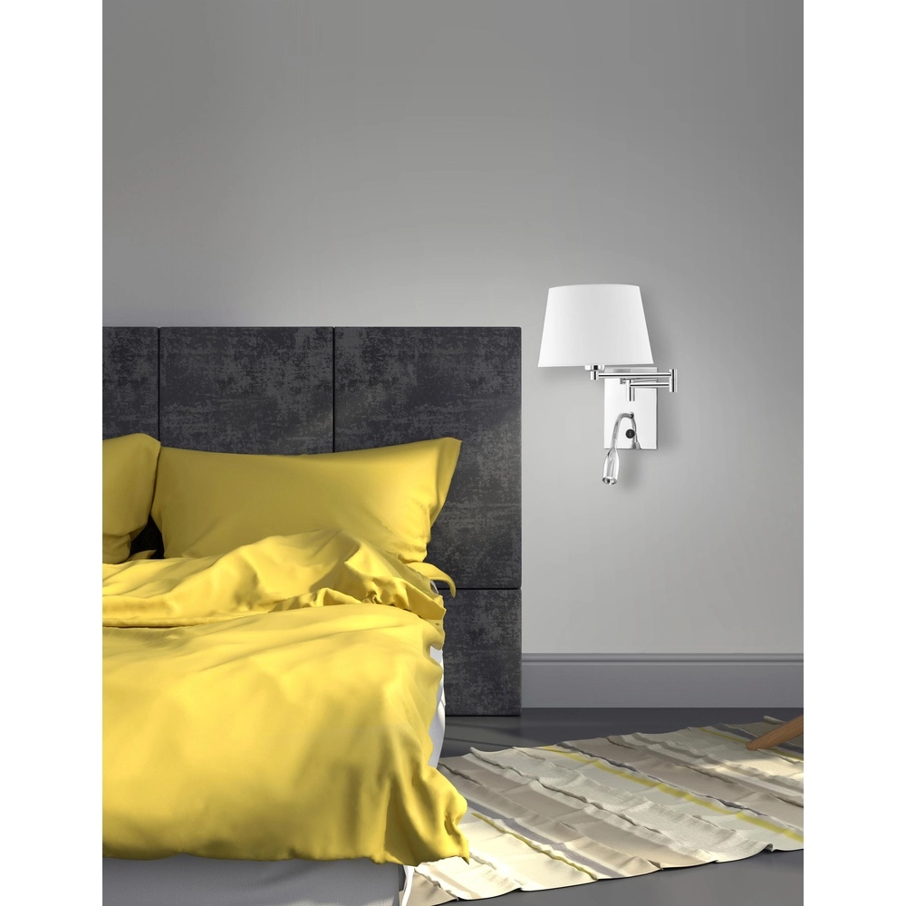 Applique murale Cingo chrome avec blanc