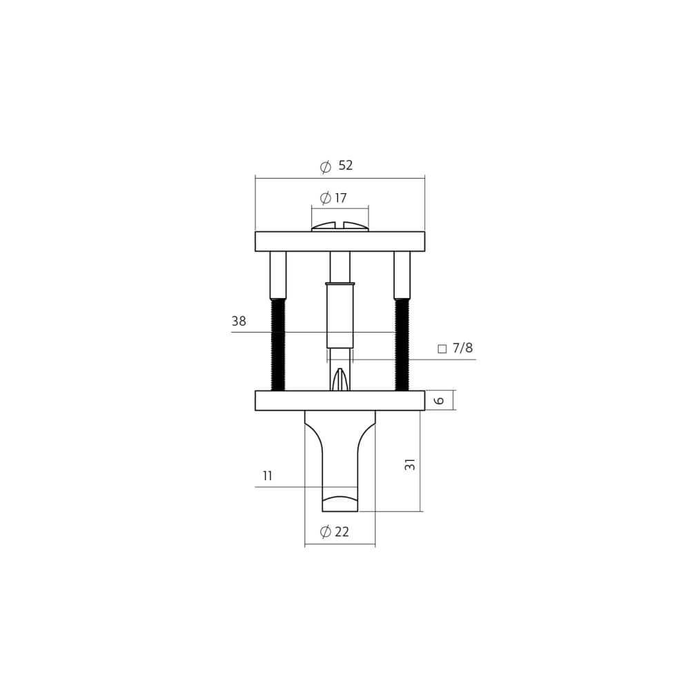 Fermeture des toilettes Tira rond laiton mat Ø 52mm Intersteel 8714186695760
