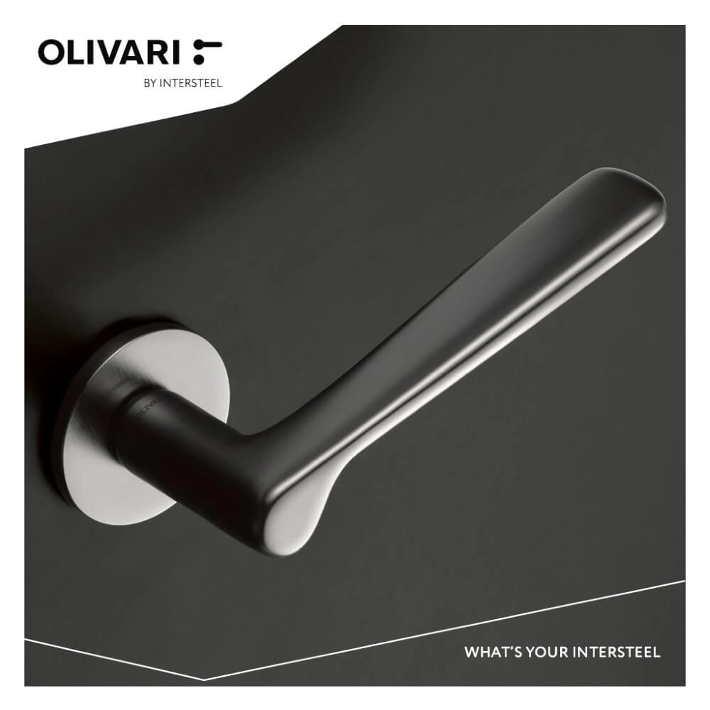 Poignée Plume sur rosace chrome mat Olivari 8714186512357