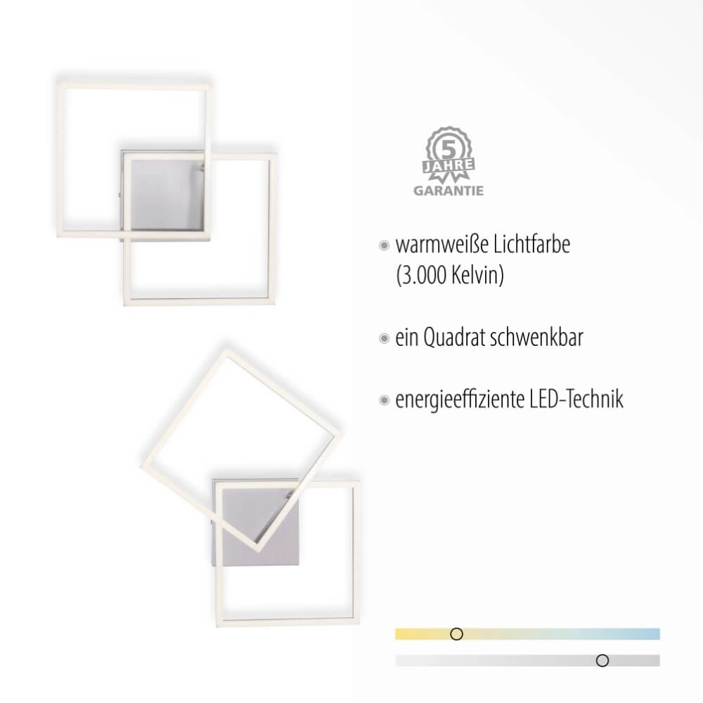 Plafonnier Iven 36 cm - acier inoxydable 3000K Just Light 4043689972943