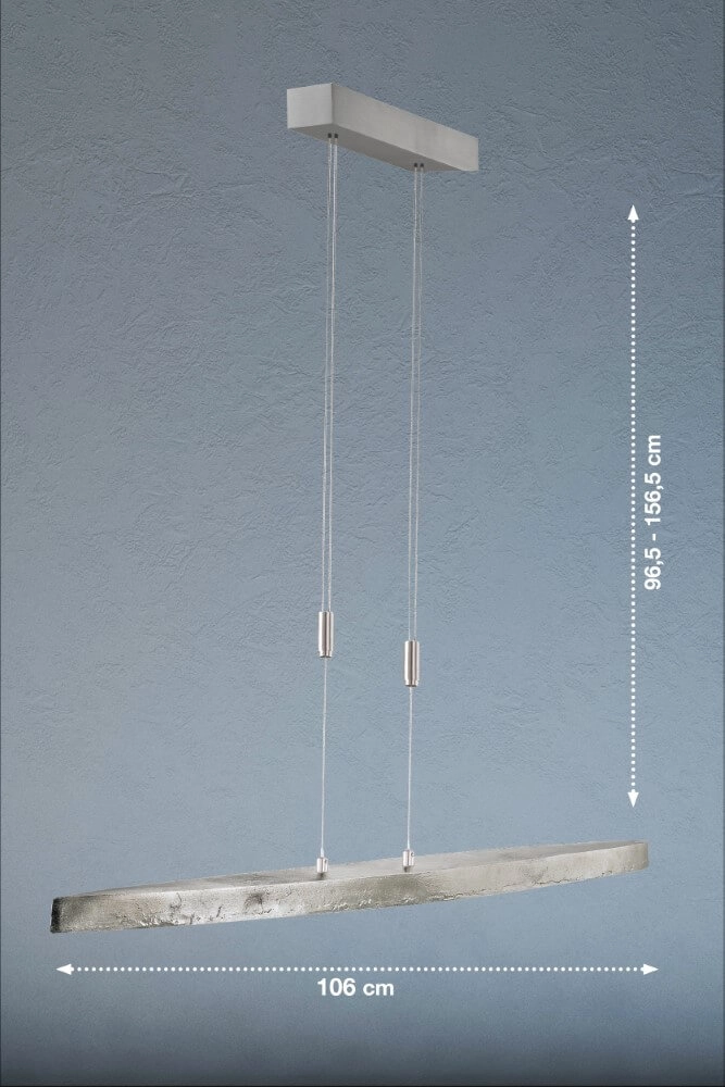 Lampe à suspension en nickel Colmar avec LED Fischer & Honsel 4003694606301