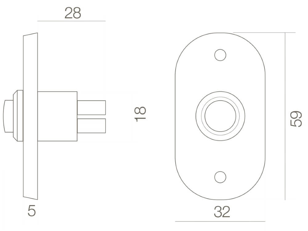 Sonnette Chimea ovale en laiton laqué Intersteel 8714186009420