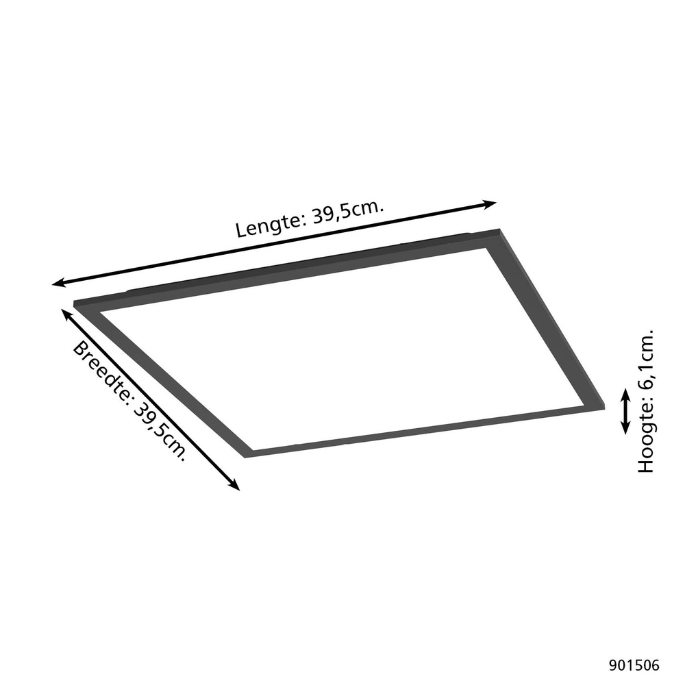 Plafonnier intelligent Moradillo-Z Noir carré 39.3cm Eglo 9008606342112