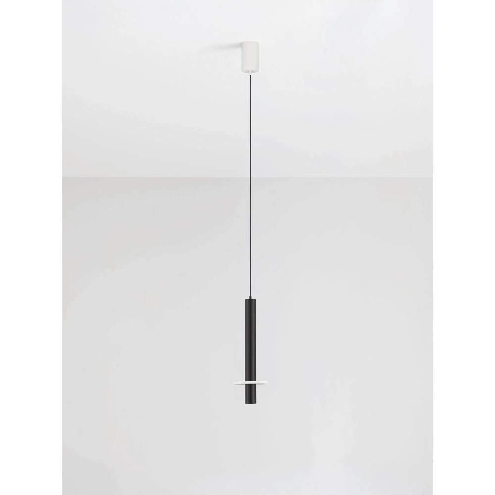 Lampe pendante de conception Noemi noir avec blanc Ø 11cm Lyora 5212063503274