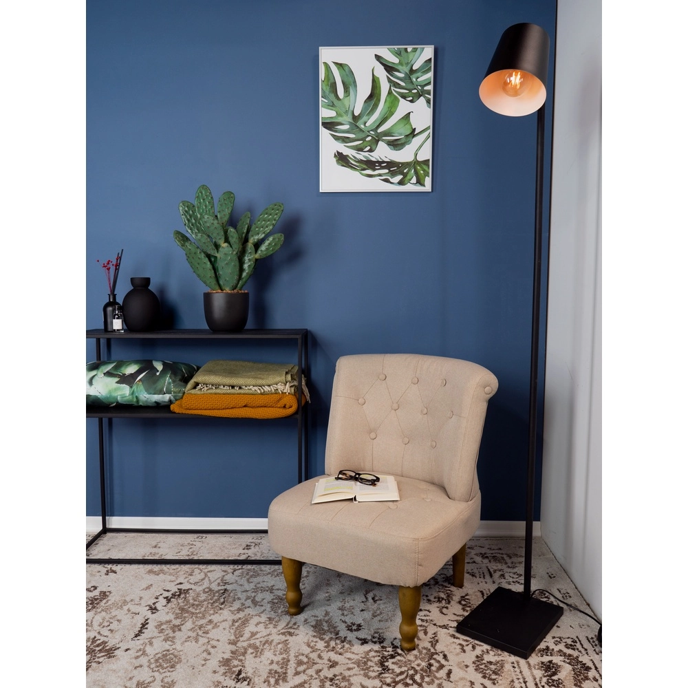 Lampe sur pied élégante Lacey noir avec un aspect bois Eglo 9002759436148