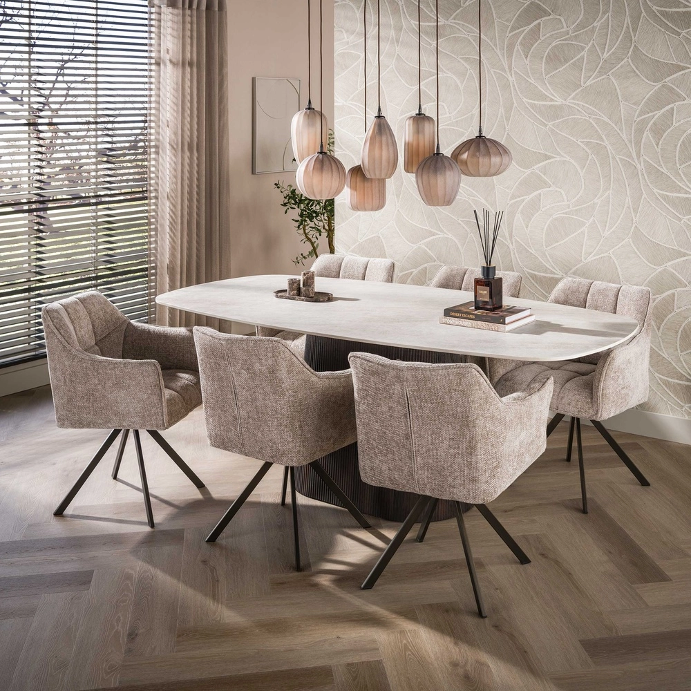Lampe suspendue à 7 lampes Altura Sienne brun avec verre dépoli Lyora 8716803514874