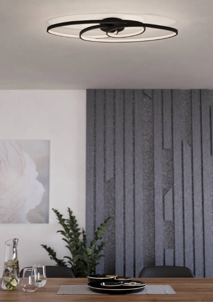 Plafonnier LED noir Gianella Eglo 9008606275007