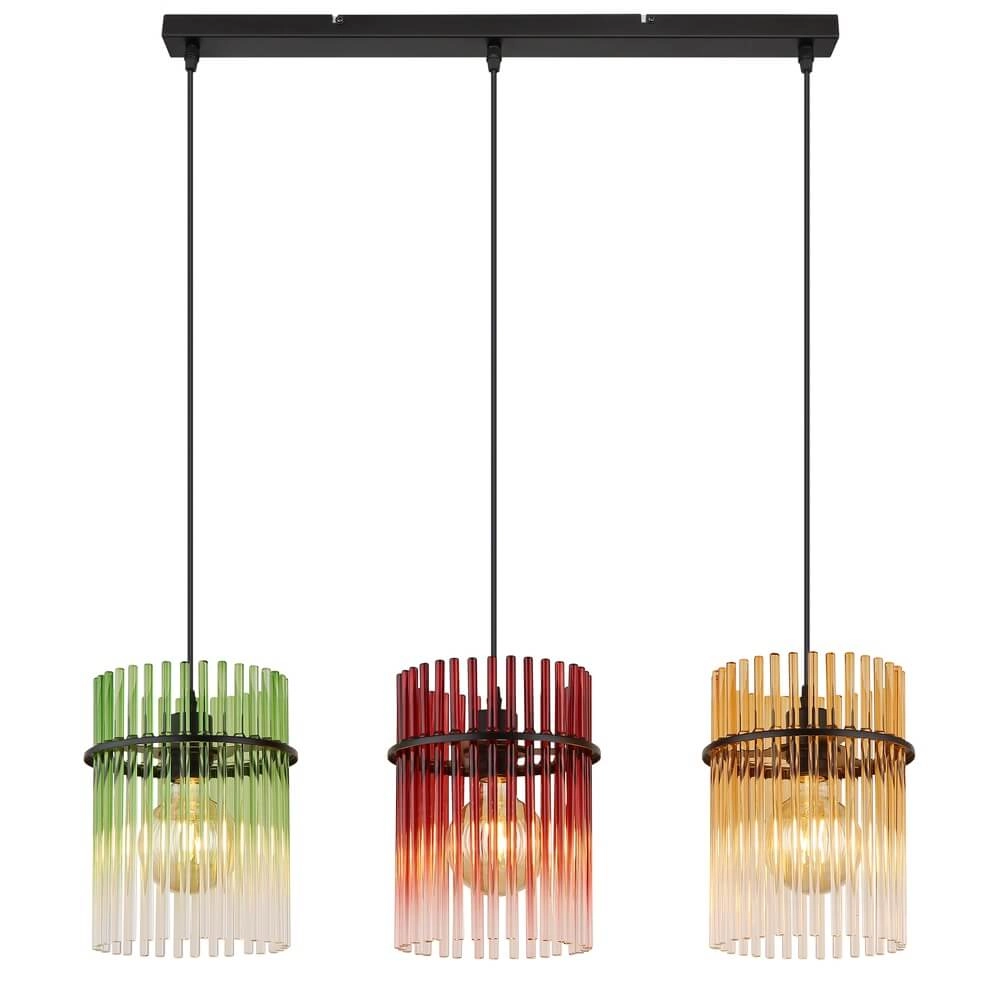 Suspension dorée Gorley avec verre 3 lumières Globo 9007371452811