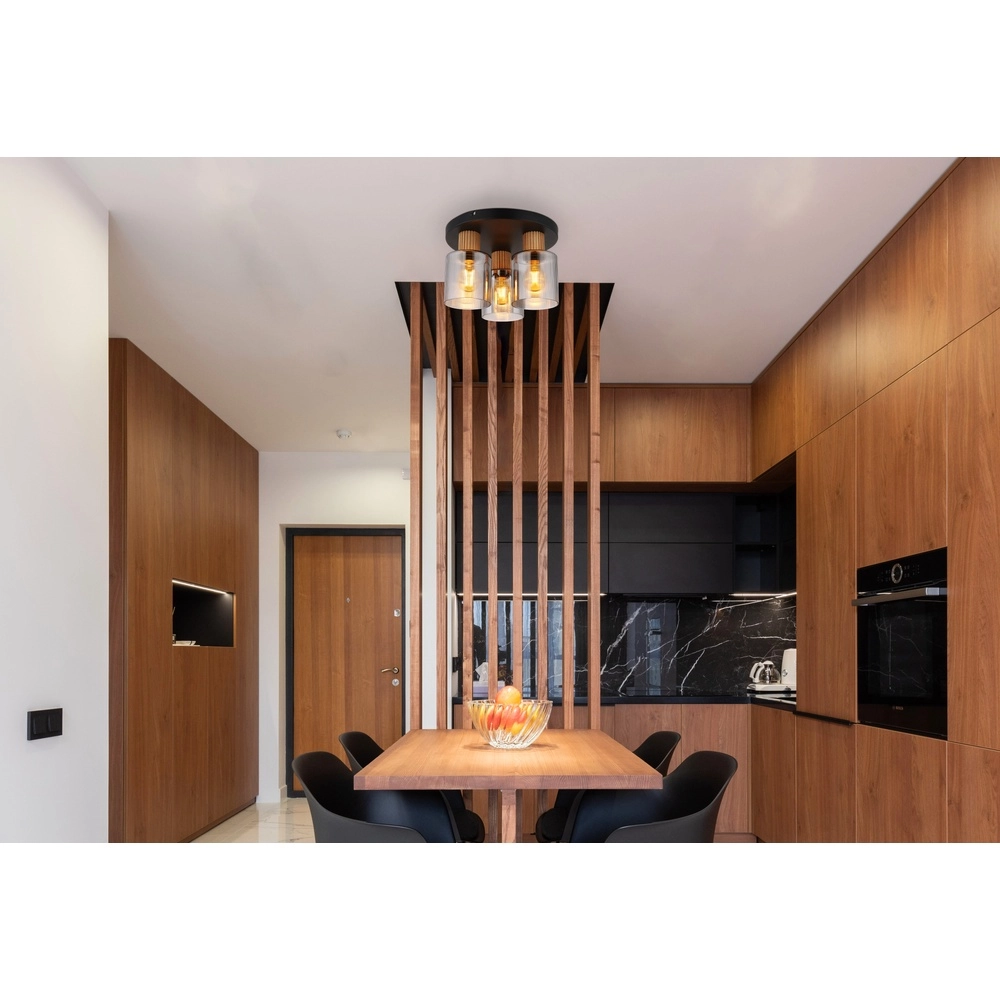Lampe de plafond à design Aleidis Noir à 3 lumières Globo 9007371509218
