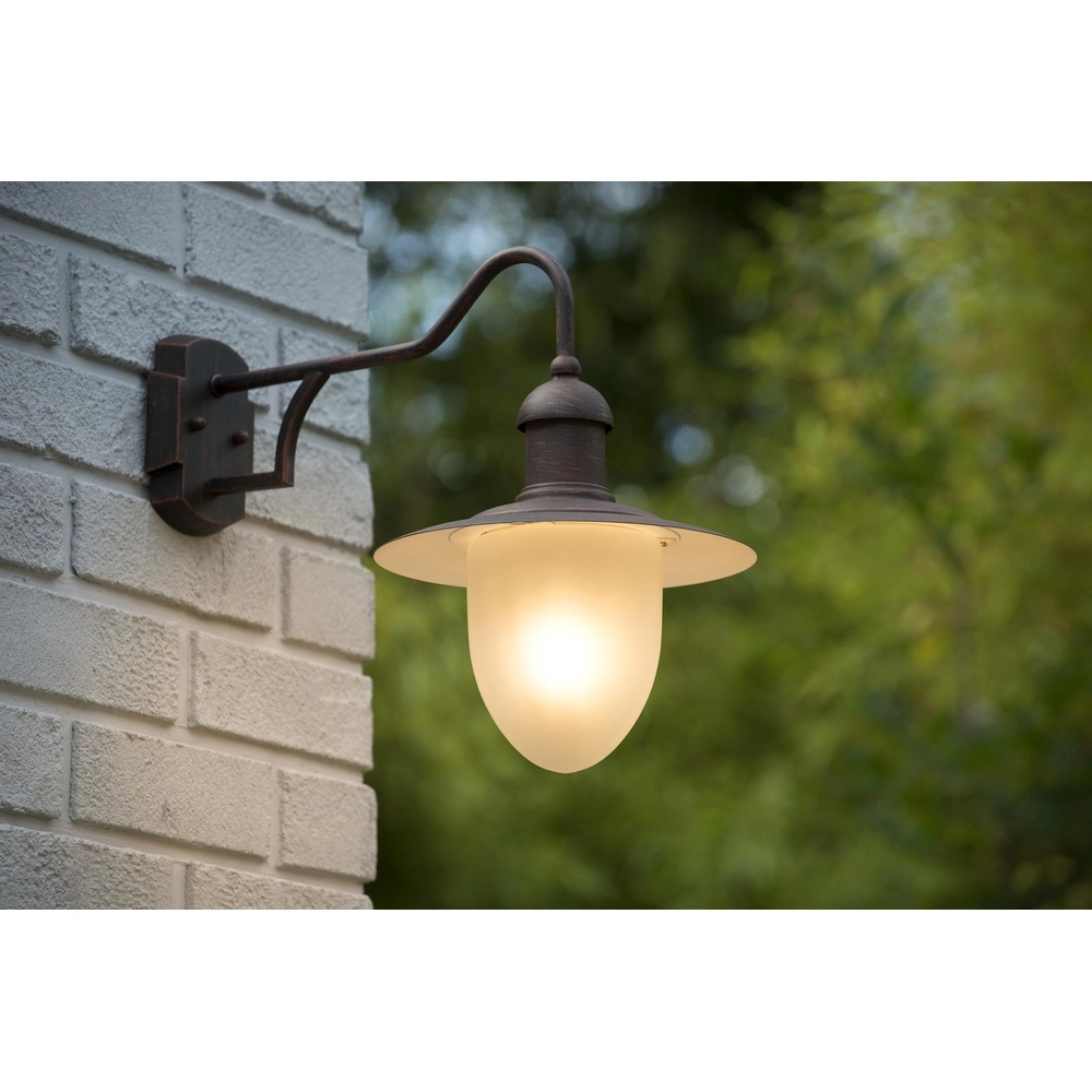 Lampe murale de campagne Aruba brun rouille Ø 25cm