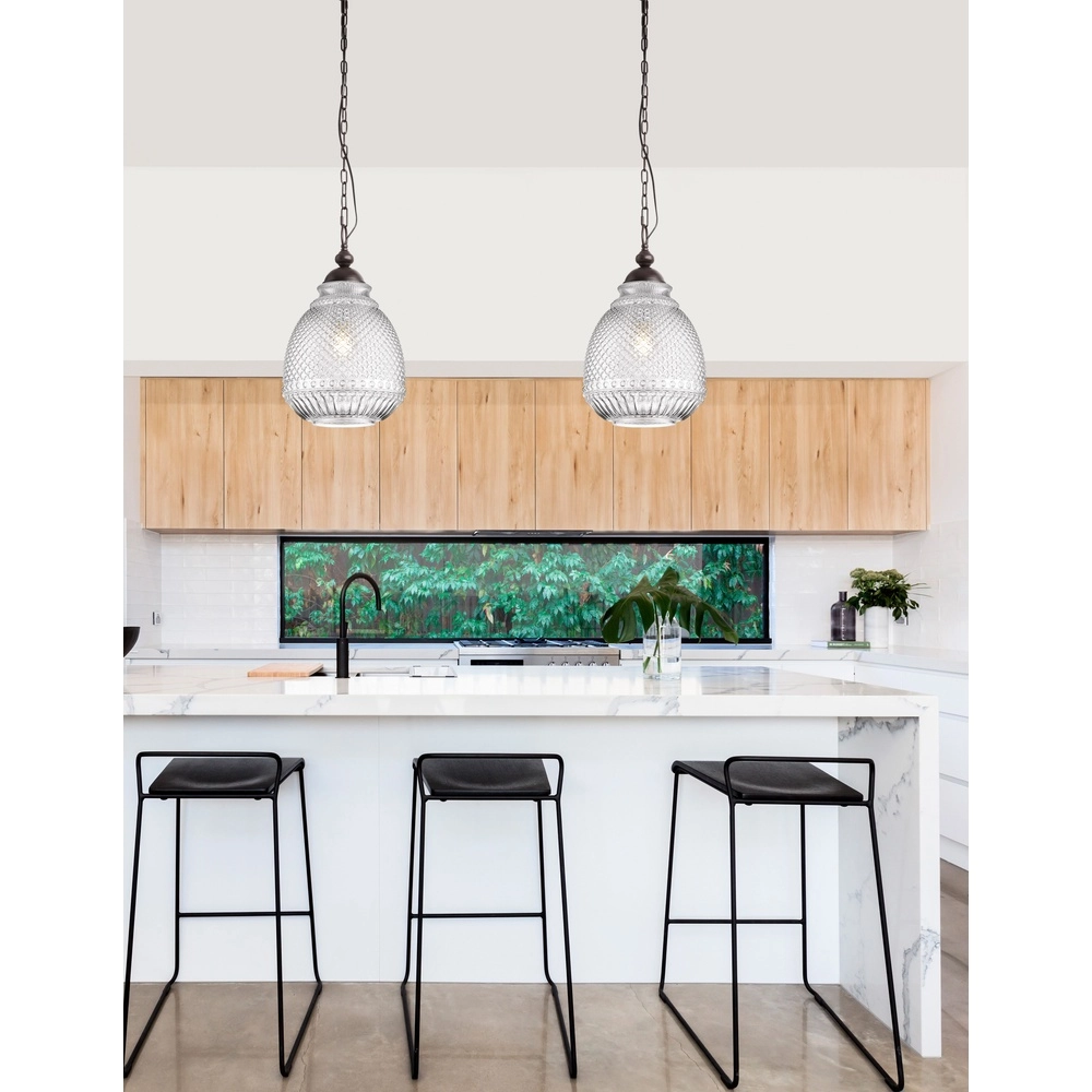 Suspension Toulon verre transparent Lyora 5212017411716