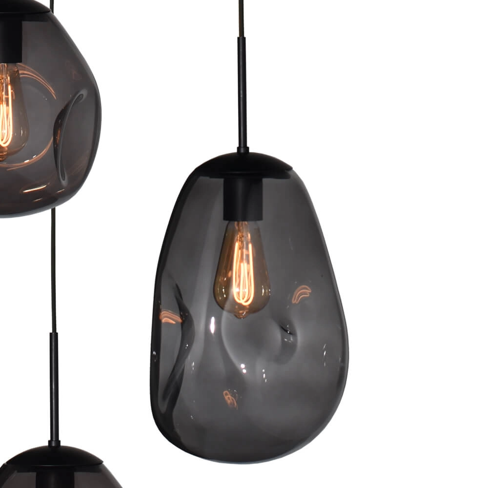 Lampe suspendue Lava 3x verre à fumée Masterlight 8718121286464