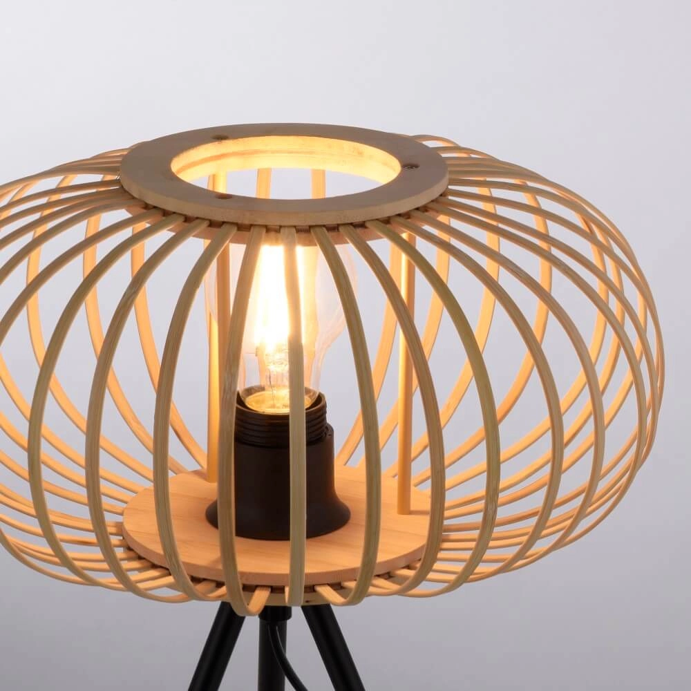 Lampe de table trépied Racoon bois Just Light 4043689987596