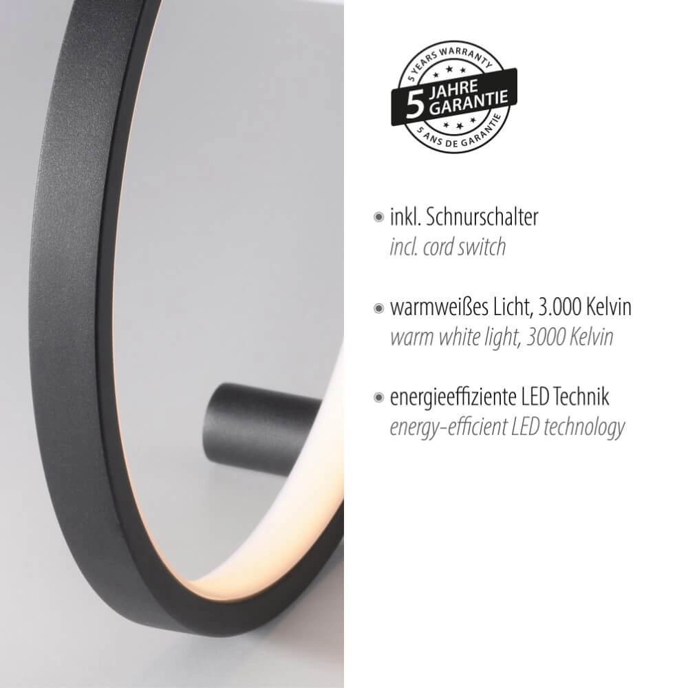 Lampe de table noire Mini Ritus Just Light 4043689000202