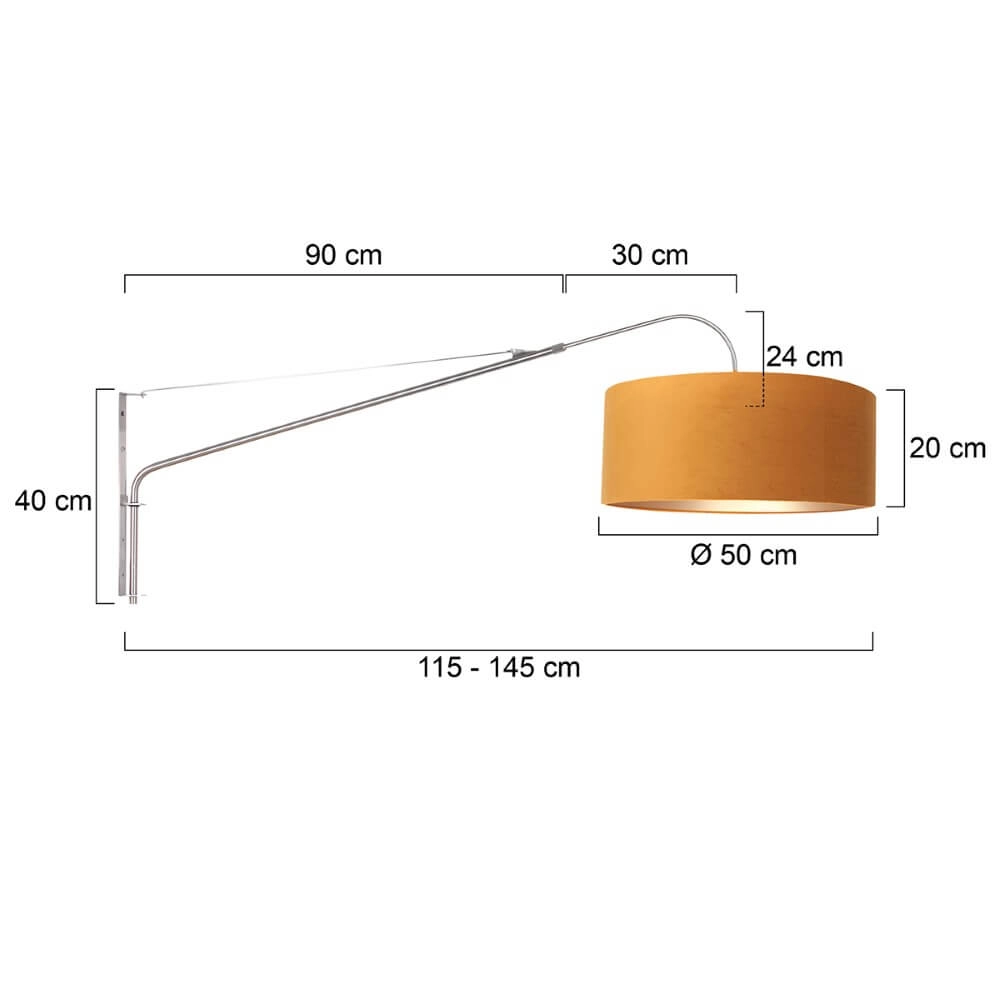 Lampe de lecture murale Elegant Classy avec du velours doré Steinhauer 8712746146028