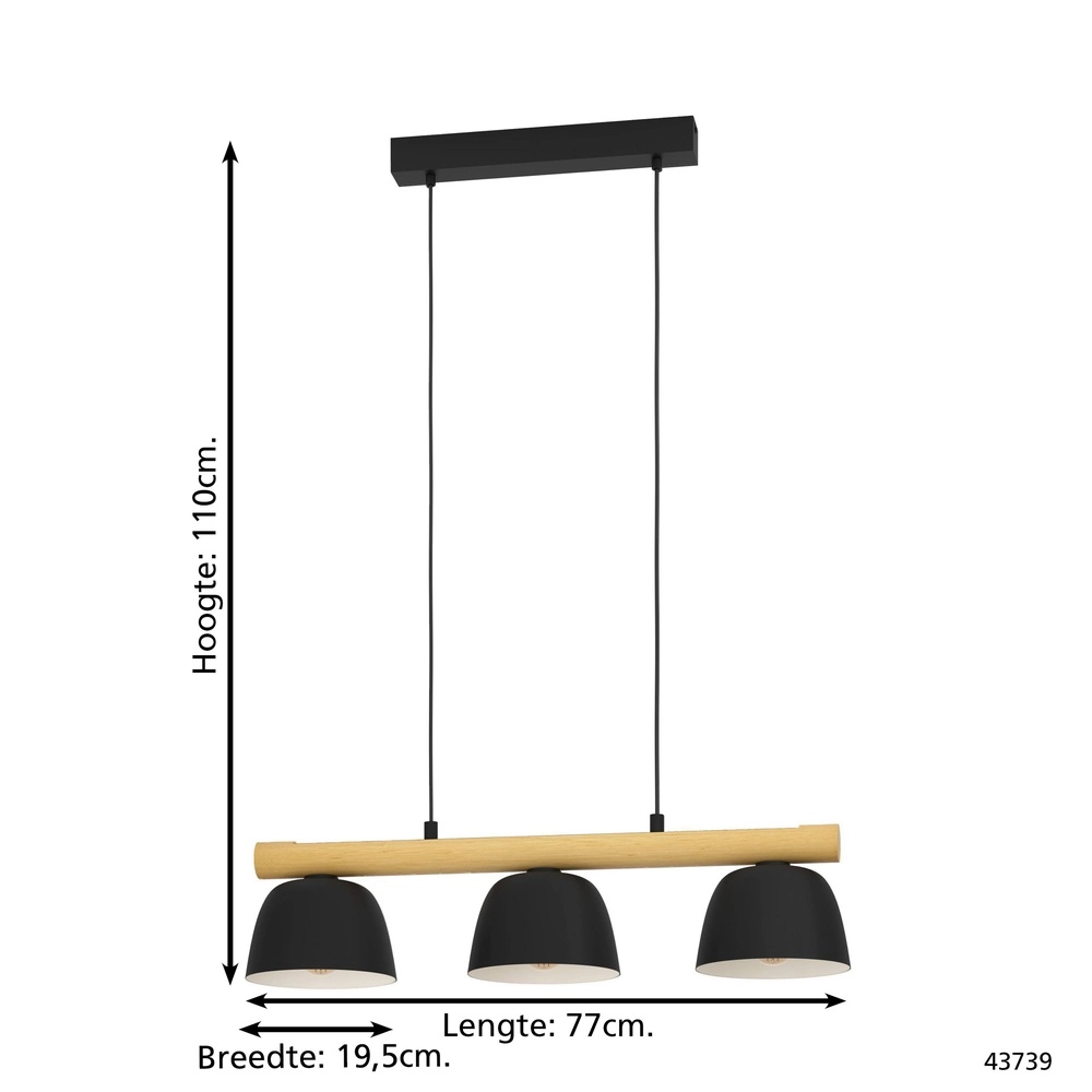 Lampe pendante scandinave Sherburn 3x E27 Eglo 9002759437398