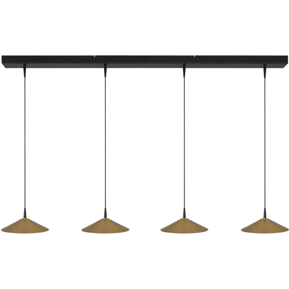 Lampe suspendue à 4 lumières Ceppo noir avec or Ø 22cm
