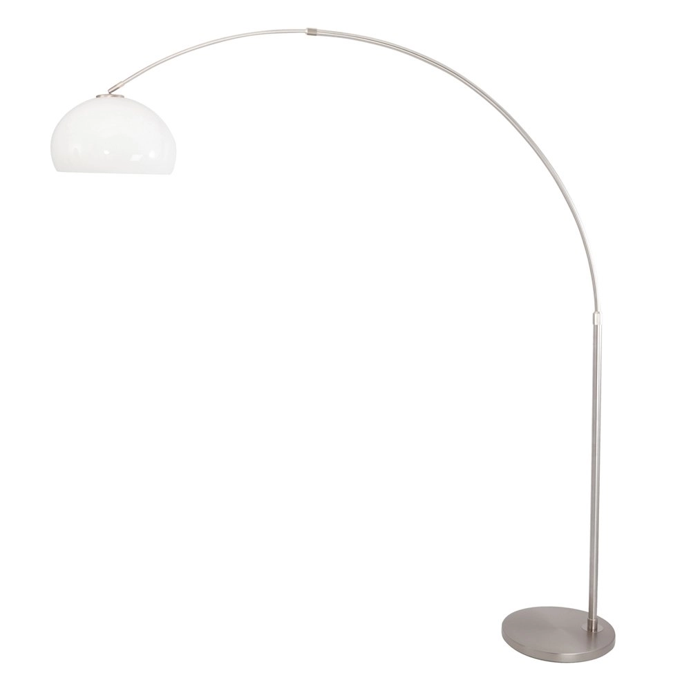Lampe à arc Stresa Acier inoxydable avec abat-jour blanc Lampe à arc Stresa Acier inoxydable avec abat-jour blanc