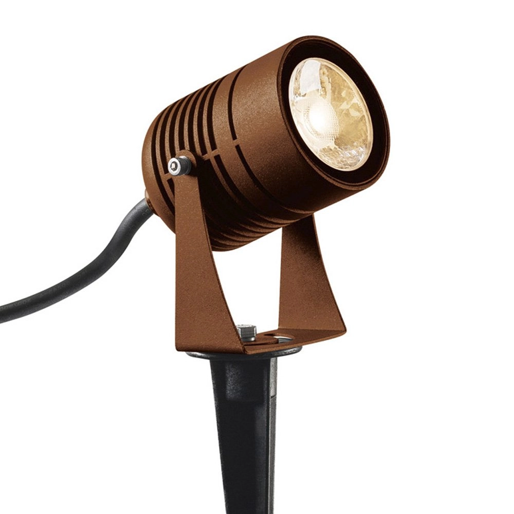 Spot de jardin Led Spike 6w - 3000K - 8cm brun rouille SLV 4024163223843