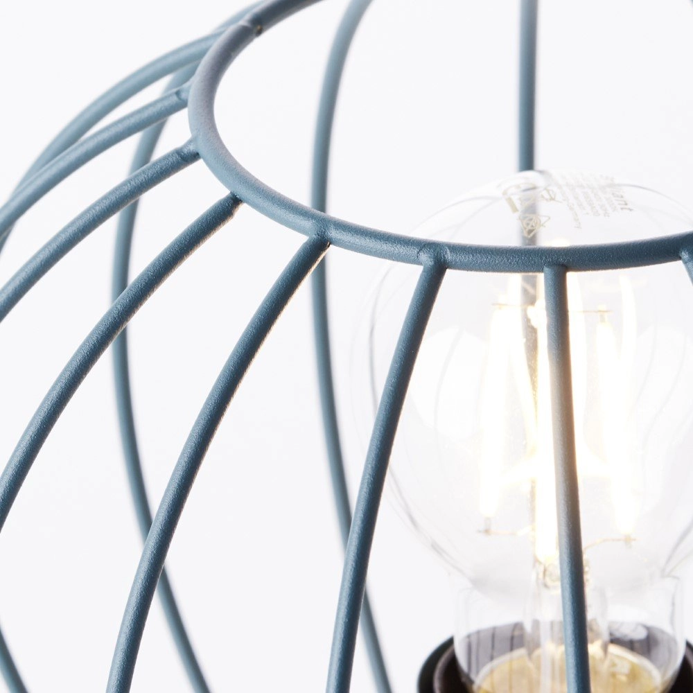 Lampe de table Sorana turquoise avec du bois Brilliant 4004353378676