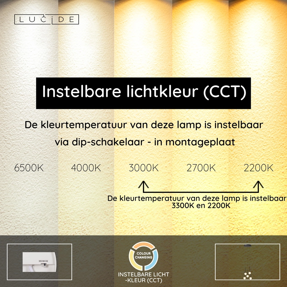 Lampe pendante de conception Calina 5 lumières avec sphères blanches Premium by Lucide 5411212242013