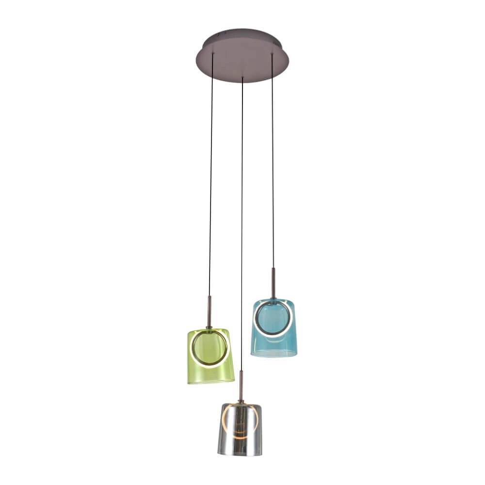 Lampe suspendue Zula Ronde à 3 lumières Lampe suspendue Zula Ronde à 3 lumières