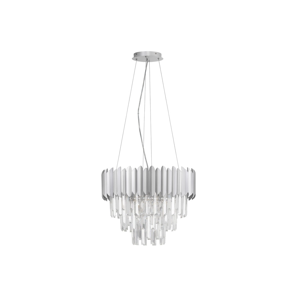 Suspension Magnolia chrome et cristal Ø 50cm Lyora 5212017434951