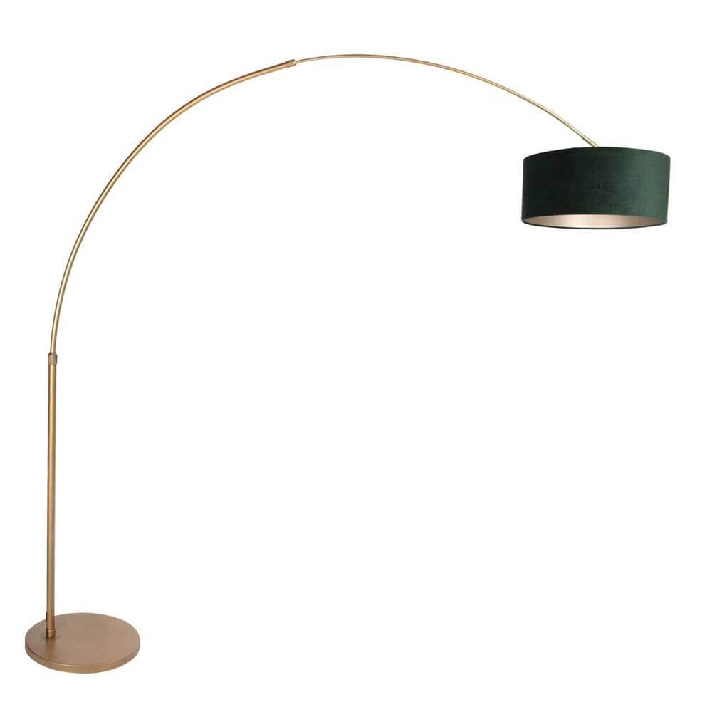 Lampe à arc Sparkled Light bronze avec abat-jour vert Ø 45cm Lampe à arc Sparkled Light bronze avec abat-jour vert Ø 45cm