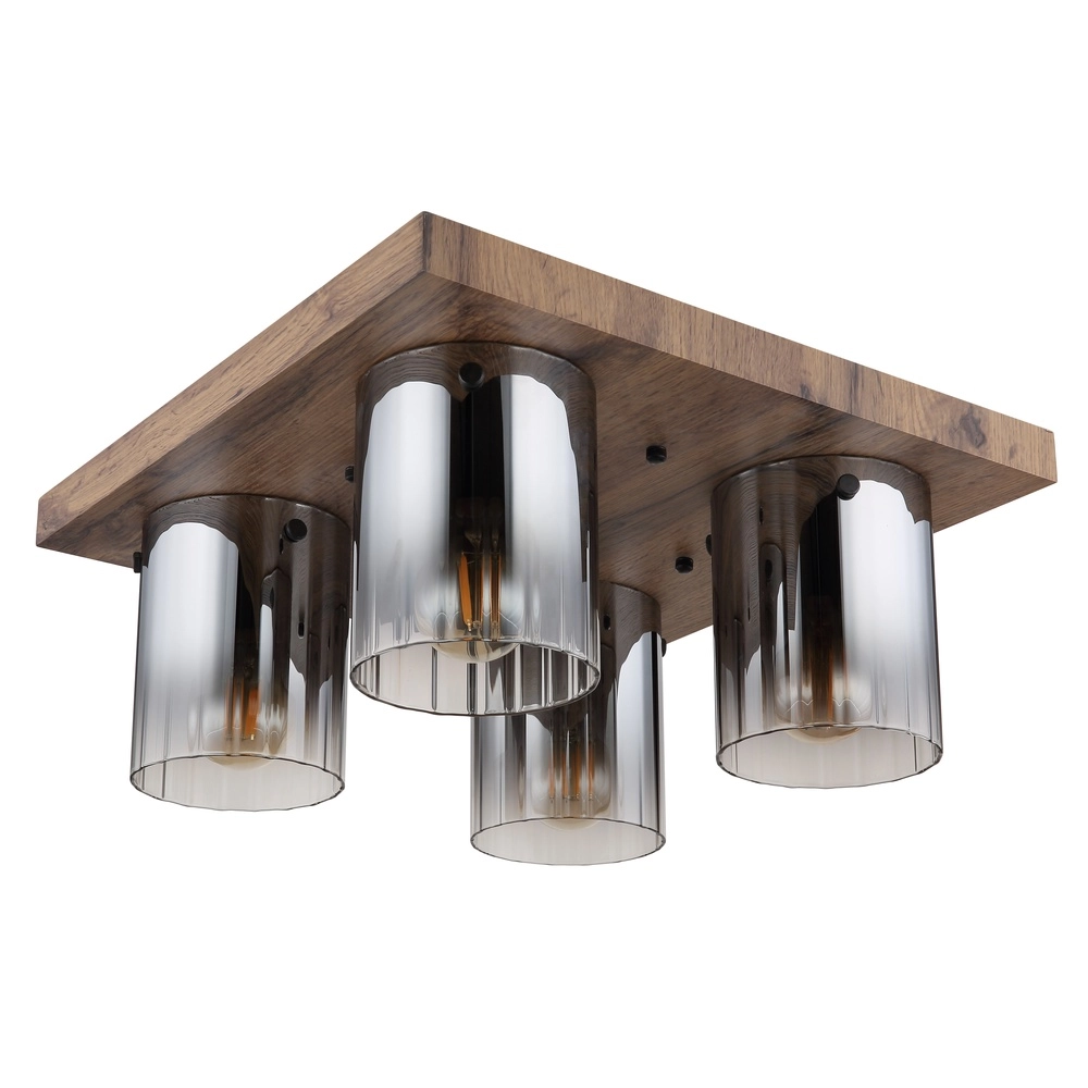 Lampe de plafond Underwood 4-lumière en bois Globo 9007371487035