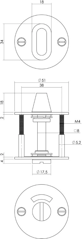 Fermeture des toilettes Tira avec fenêtre trou de vis noir Intersteel 8714186458310