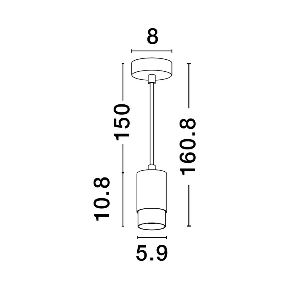 Suspension Pongo S simple 10.8cm noir avec or Lyora 5212017430311