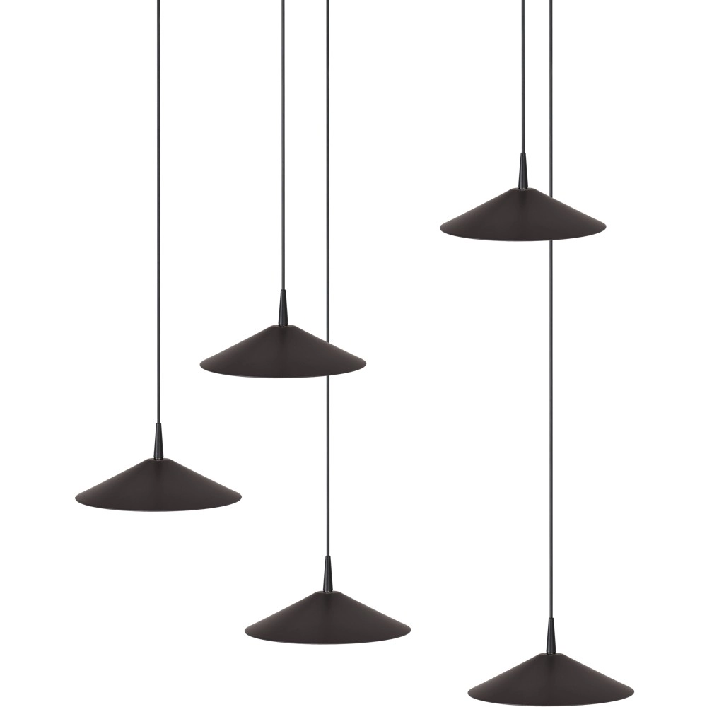 Lampe suspendue à 5 lumières Ceppo Noir Ø rond 22cm Masterlight 8718121358758