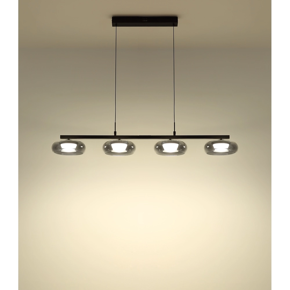 Lampe pendante de conception Carlene Noir à 4 lumières Globo 9007371569182