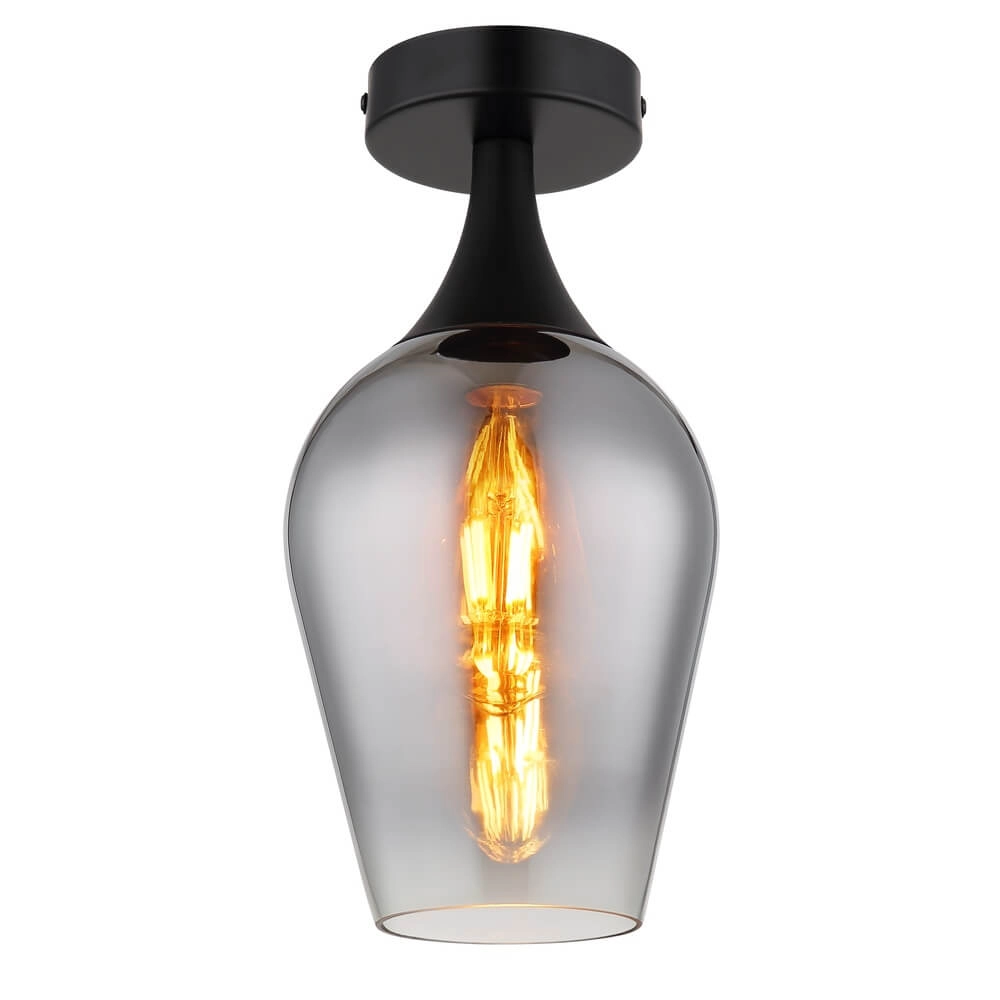 Plafonnier Lavus verre fumé Ø 15cm Plafonnier Lavus verre fumé Ø 15cm