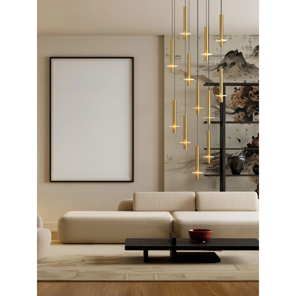 Lampe pendante de conception Noemi or avec blanc Ø 62cm