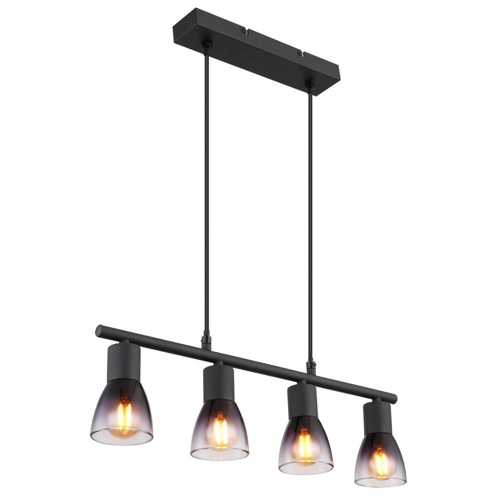 Suspension noire Satella 4 lumières Suspension noire Satella 4 lumières
