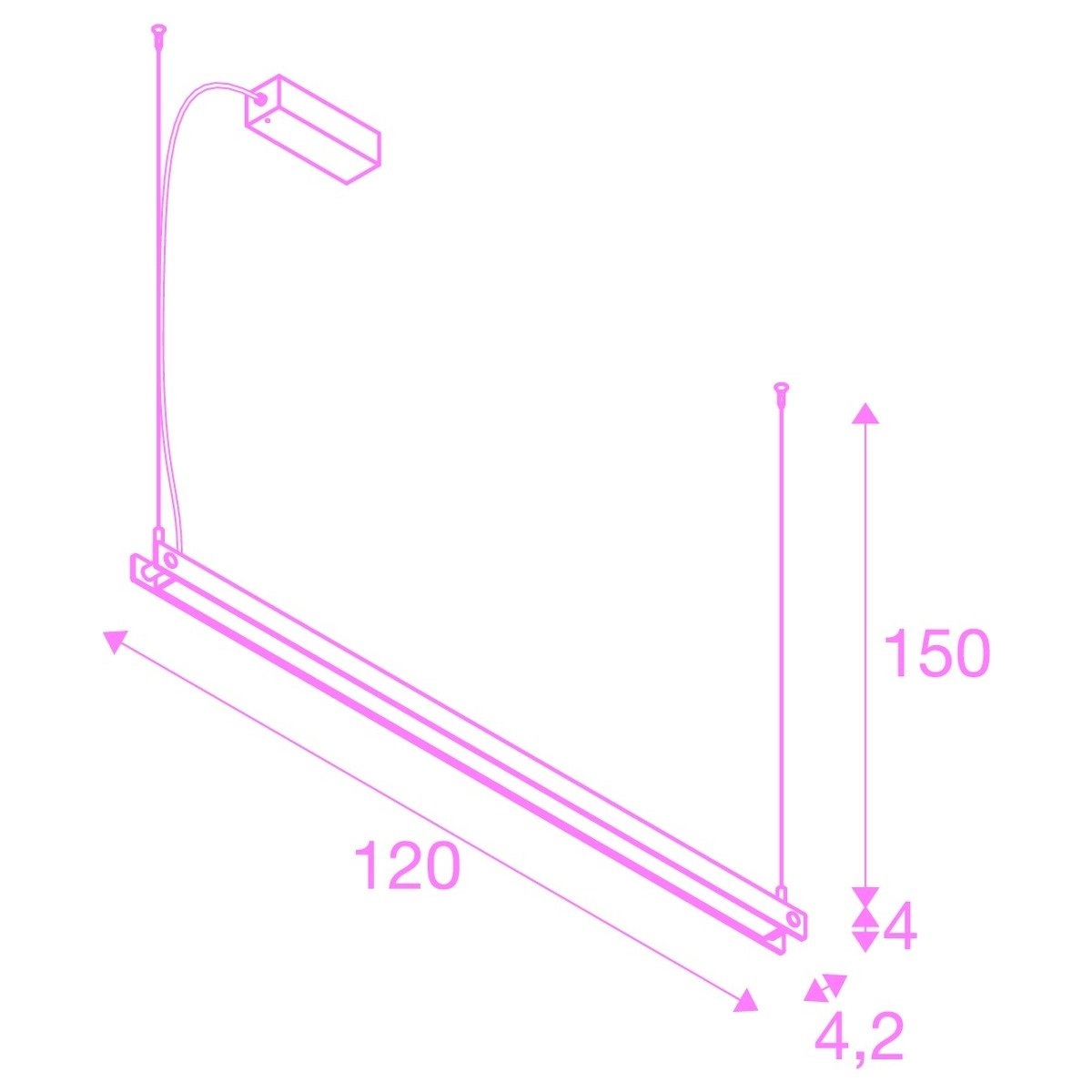 Lampe suspendue à LED Noya 120 cm noir SLV 4024163236843