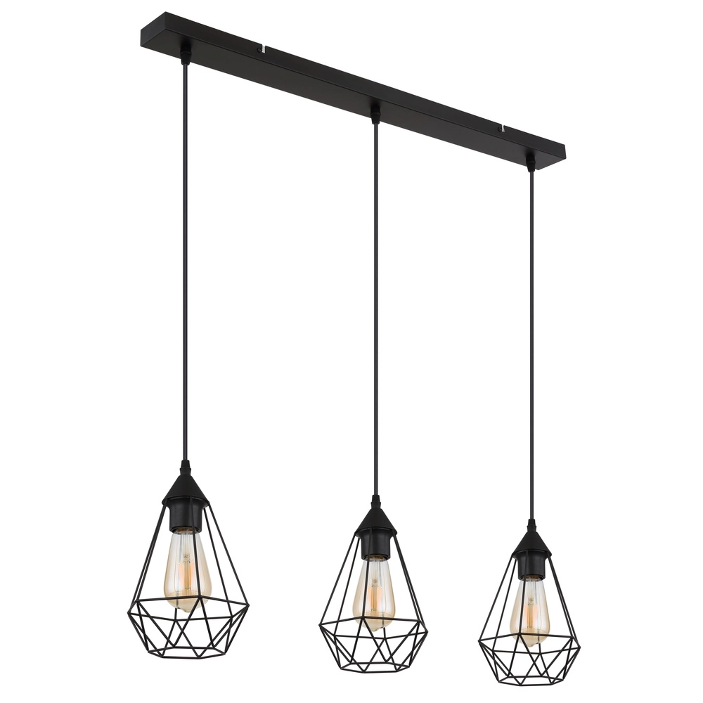 Lampe pendante à 3 lampes Zachary Noir Globo 9007371447909