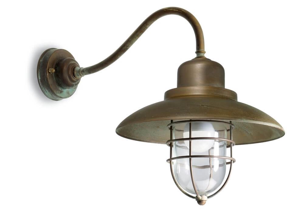 Lampe d’extérieur droite Patio Cage laiton vieilli