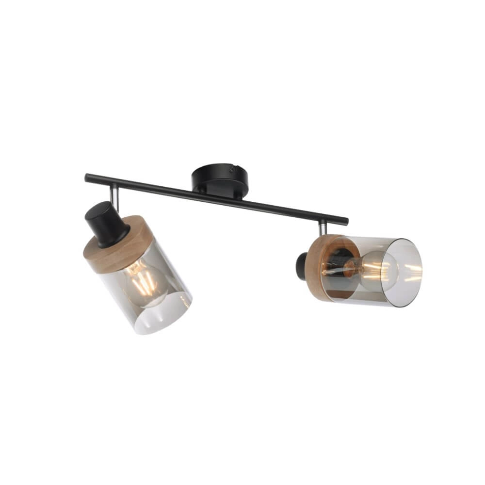 Plafonnier Pasqual 2 lumières noir Just Light 4043689986117