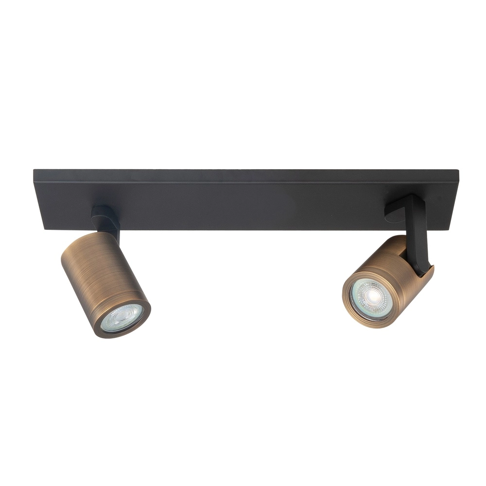 Spot monté en surface Halo Spot Noir avec bronze cuivré 2 lumières droit Spot monté en surface Halo Spot Noir avec bronze cuivré 2 lumières droit