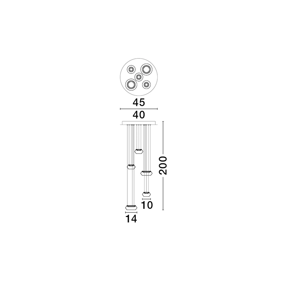 Suspension élégante Jailyn rond 5 lumières Lyora 5212017468406