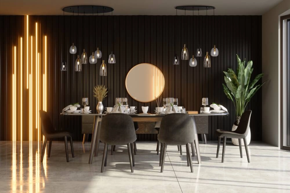 Lampe suspendue 6 lumières Divine plusieurs couleurs de verre Searchlight 5053423250656