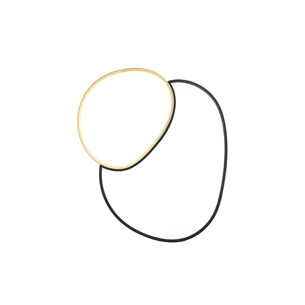 Plafonnier organique Rise 77cm noir avec or Trio 4017807600629