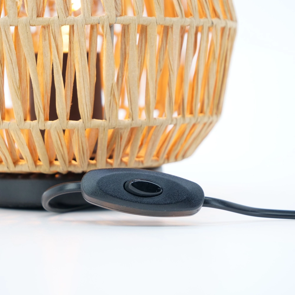 Lampe de table en rotin Sheldon Ø 21cm Eglo 9008606359806