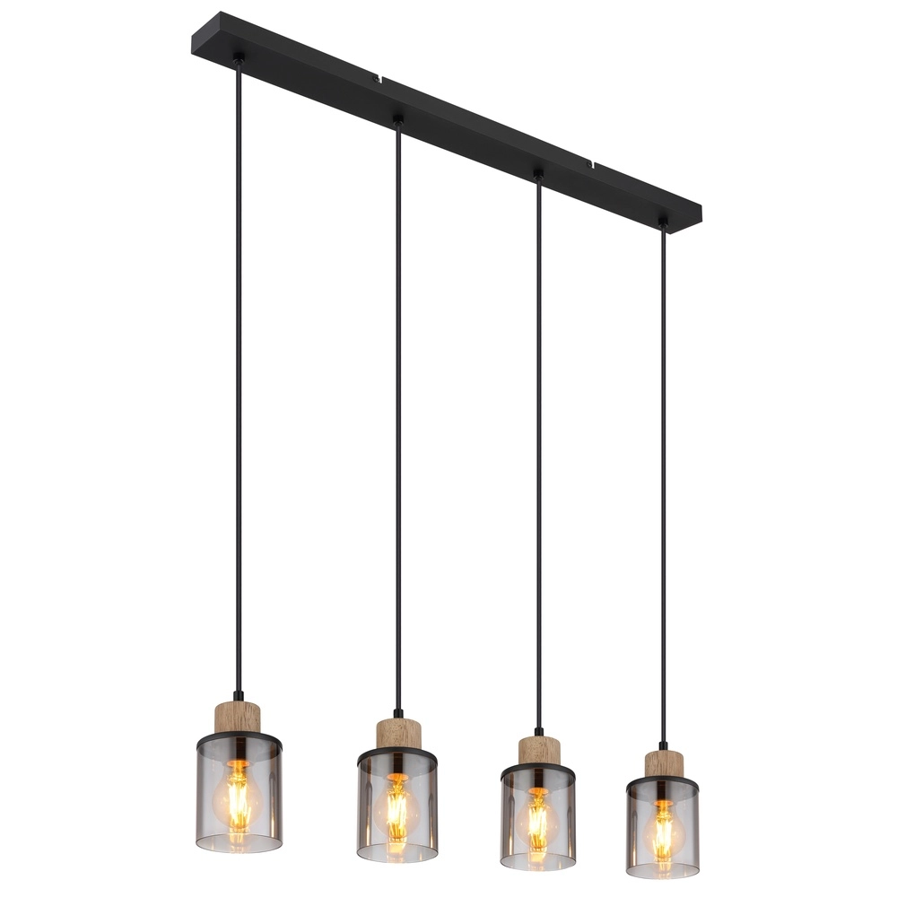 Lampe suspendue à 4 lumières Reid Noir