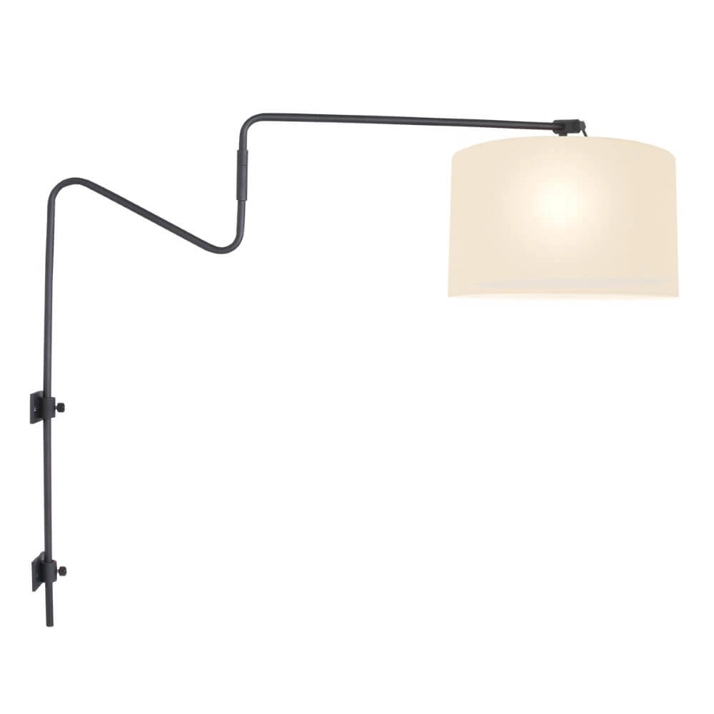 Lampe de lecture murale Linstrom avec abat-jour en chintz blanc