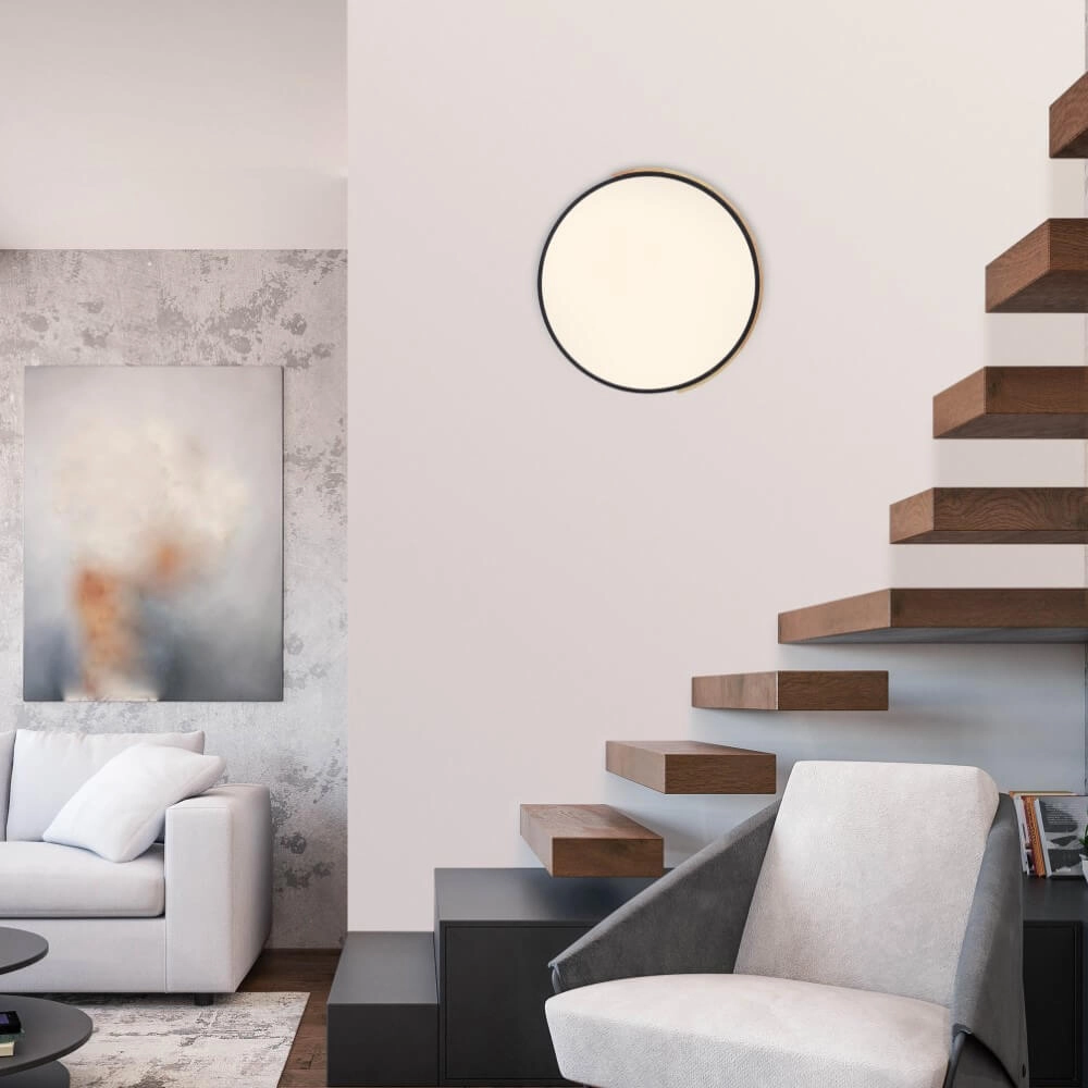 Plafonnier rond Q-Bila noir Paul Neuhaus 4012248366219