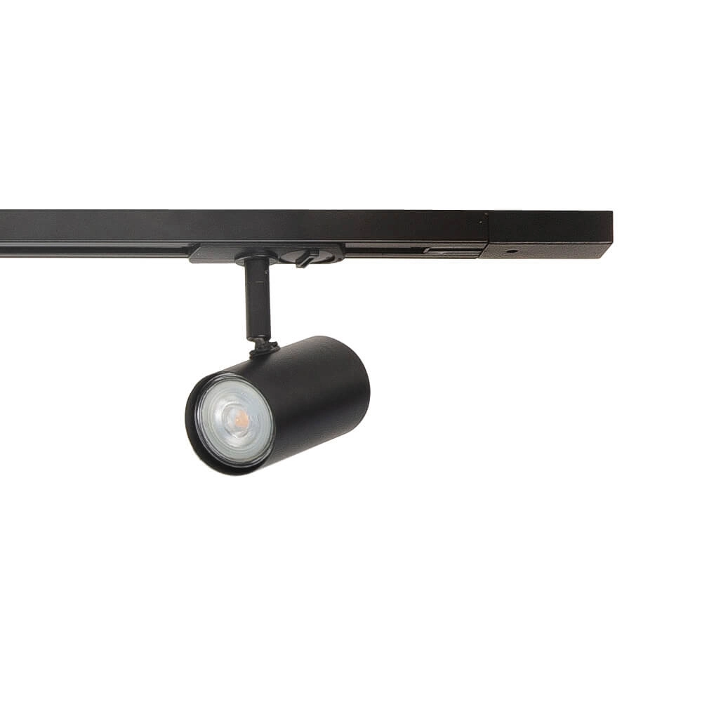 Jeu de rails monophasés 150cm Cilinder noir avec 4 taches Highlight 8718379039577